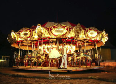 【撮影レポート】幻想的な夜の遊園地で韓国フォトウェディング♡(Studio Mignon)