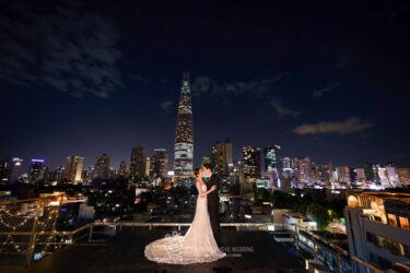 Gaeul Studio | 夜のライトアップ撮影が決め手に♡ | ドレス４着撮影