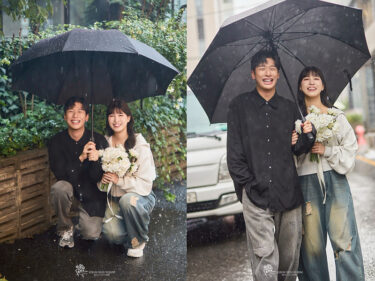 雨でも安心な韓国フォトウェディング新婦様のロケ撮影実体験