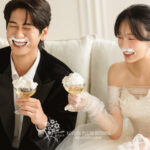 アイス　口についた新郎新婦