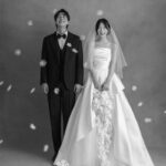 白黒写真　新郎新婦